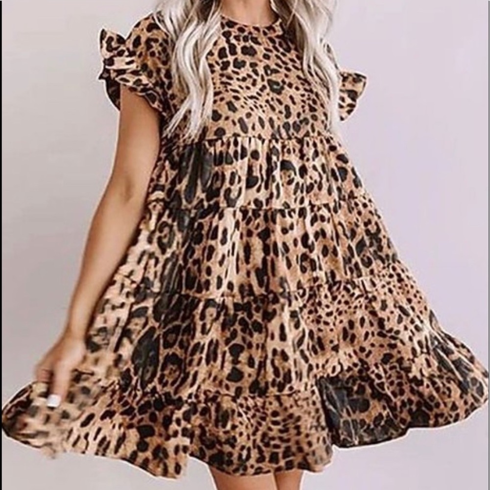 LEOPARD PRINT RUFFLE DRESS!